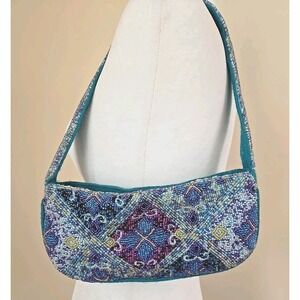 VTG Alexia Crawford Boho Stitched-In Beaded Shoulder Strap Bag Wool Multicolor